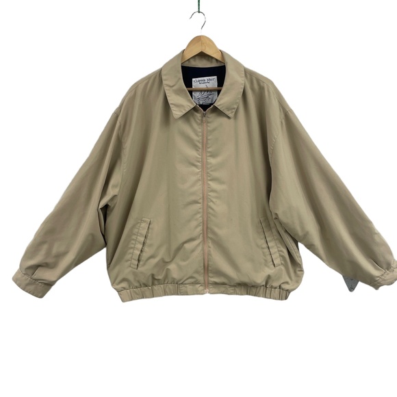 Clipper Mist By London Fog Beige XXL Zip Bomber Lightweight Spring Coat Jacket - Picture 1 of 11